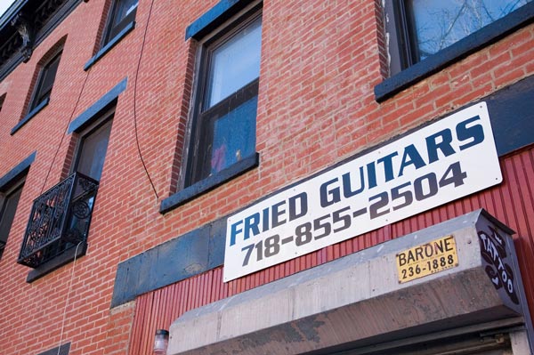 A shop for repairing electric guitars calls itself 'Fried
Guitars.'