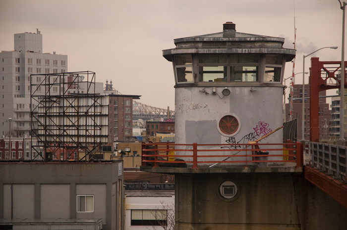 The shot shows the bridge master's post, adjacent to the bridge.