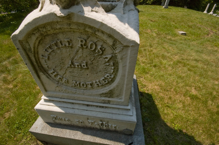 A tombstone expresses grief over the passing of both a young girl and her mother.