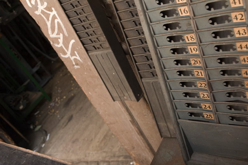 A rack, with numbered slots.