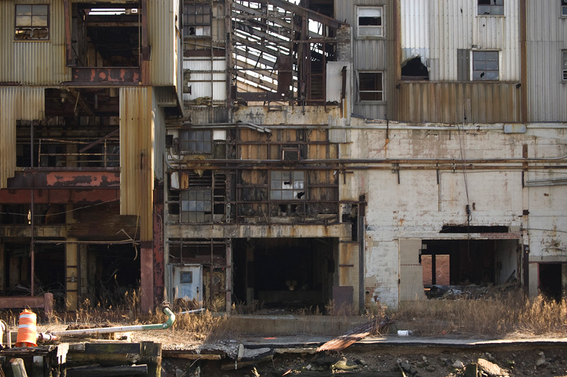 The shell of an old, abandoned sugar factory.