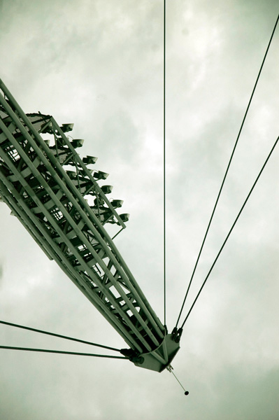 metal tubes and cables for a light tower.