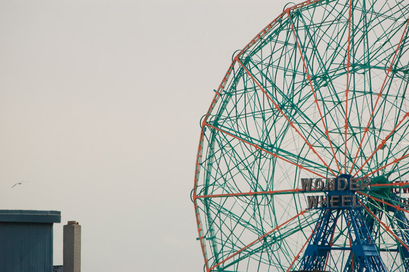 A reticulated ferris wheel, the Wonder Wheel.