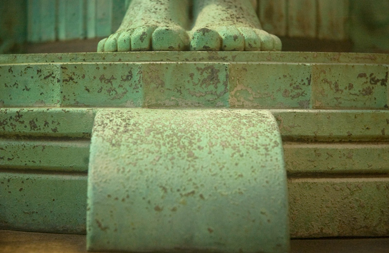 Toes on a statue.
