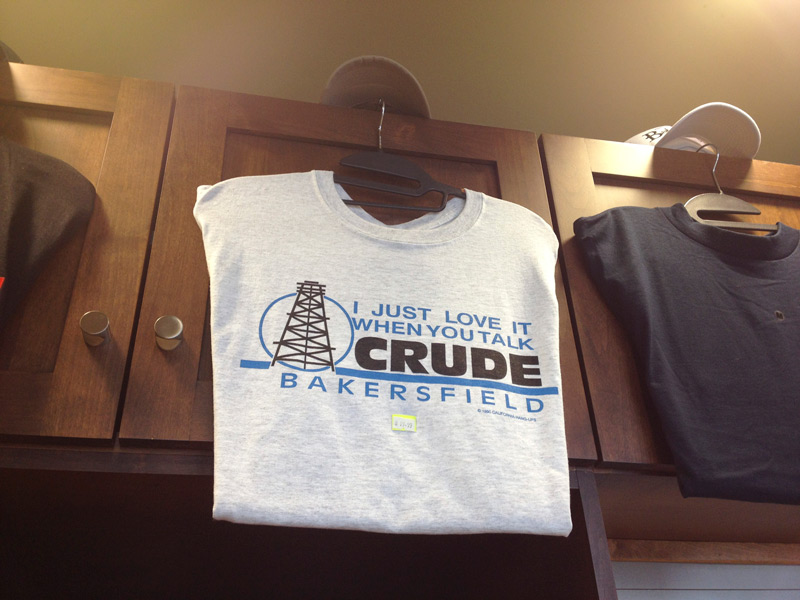 A souvenir t-shirt about oil