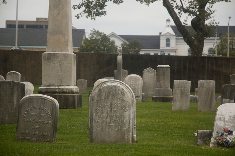 Tombstones in a churchyard.