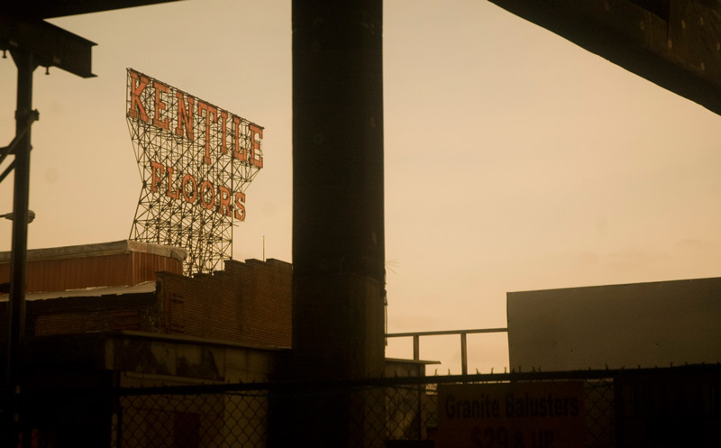 An old sign for Kentile Floors