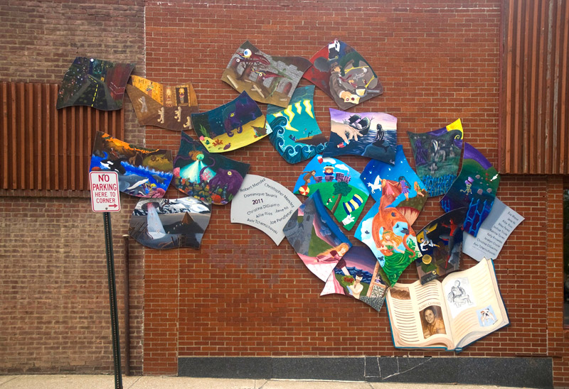 A mural promoting reading