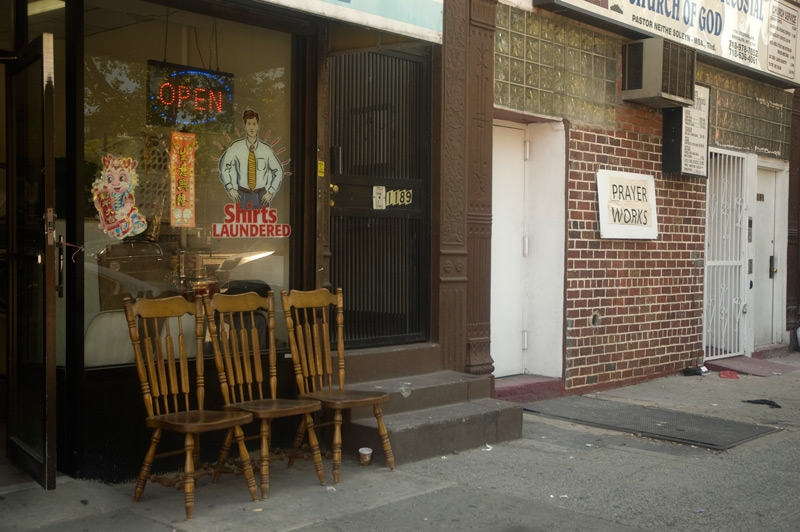 A laundromat and a storefront church