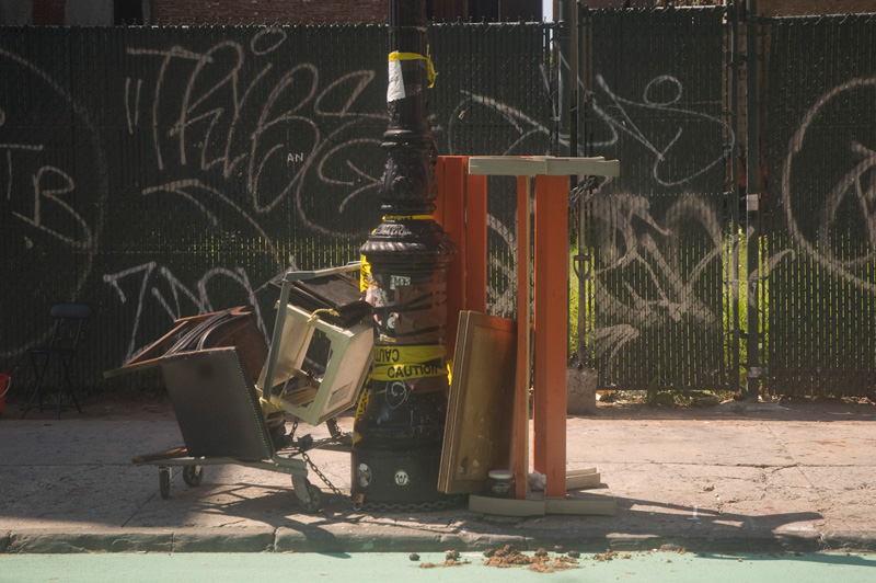 Junk waiting for the garbage truck.