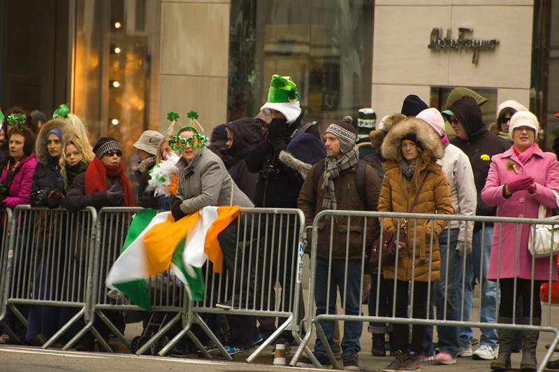 Parade viewers, in Irish colors.