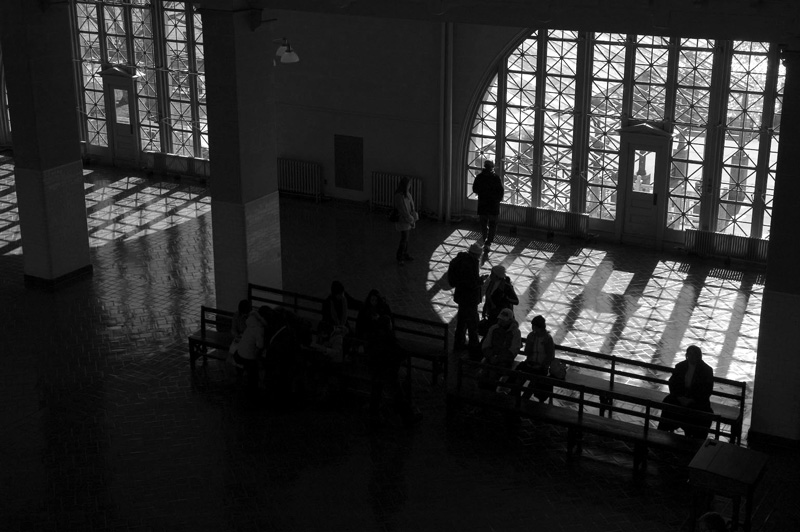 Sun streams into a large hall