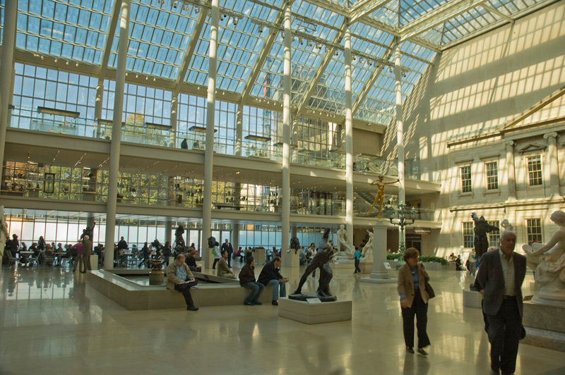 A sunlit room at the Met Museum.