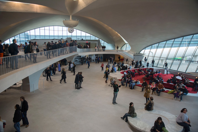 The swoopy curves of the TWA Flight Center at JFK.