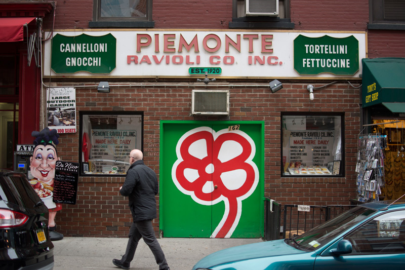 Brightly colored entrance to a pasta company.