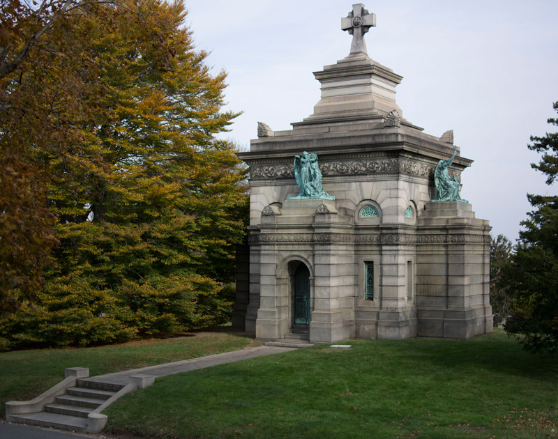 The John William Mackay mausoleum in Green-Wood Cemetery.
