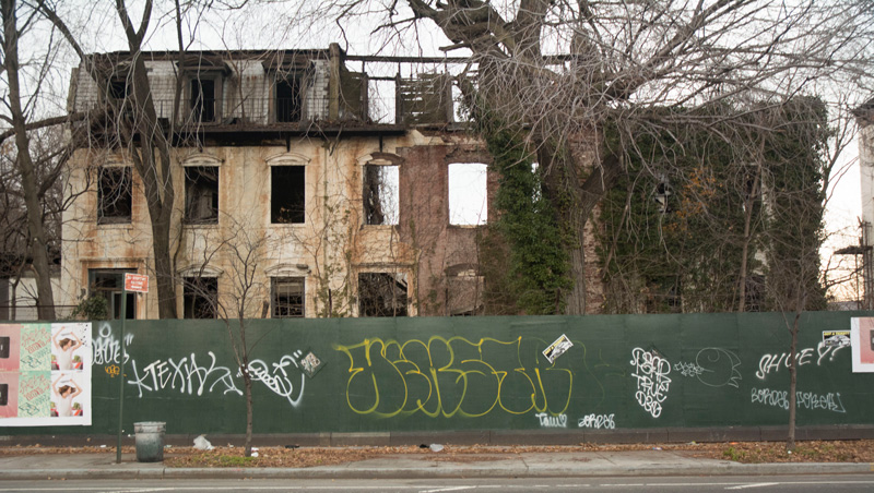 Delapidated housing for military in the Brooklyn Navy Yard.