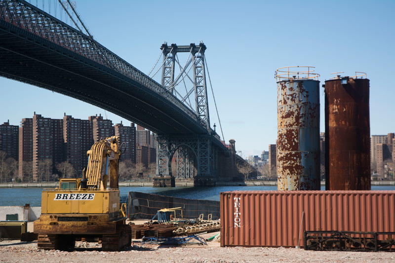 Two tanks, by the Williamsburg Bridge.