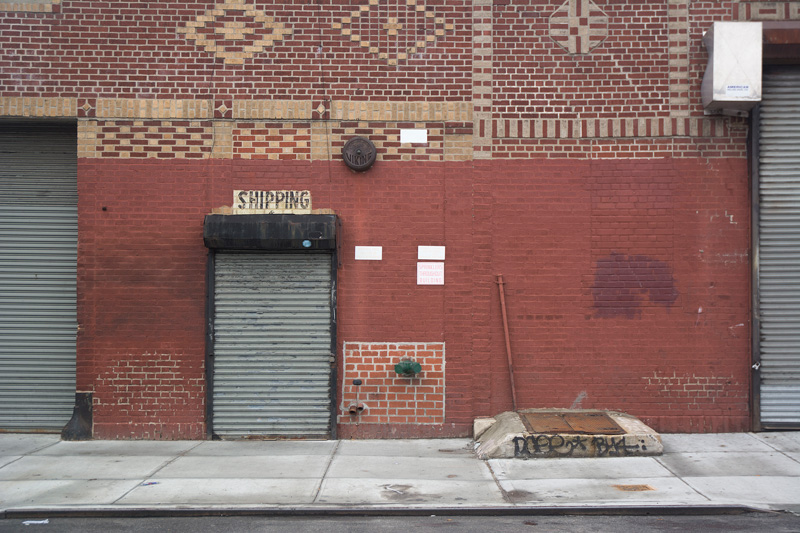 The shipping entrance on a brick building.