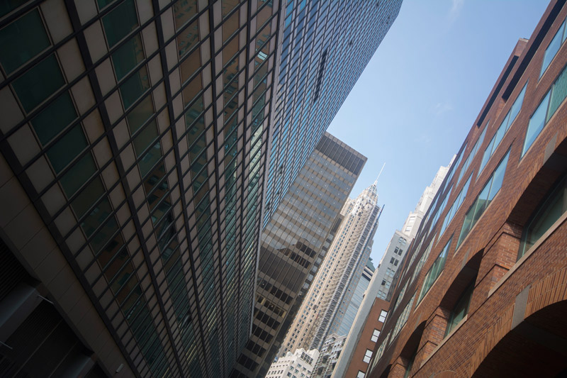 Office buildings and skyscrapers.