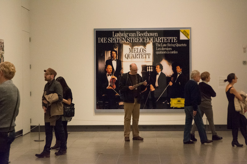 A large photograph print of the cover of a recording of Beethoven String Quartets.