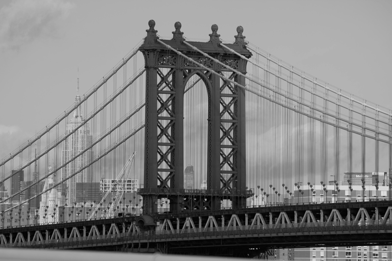A portion of the Manhattan Bridge.