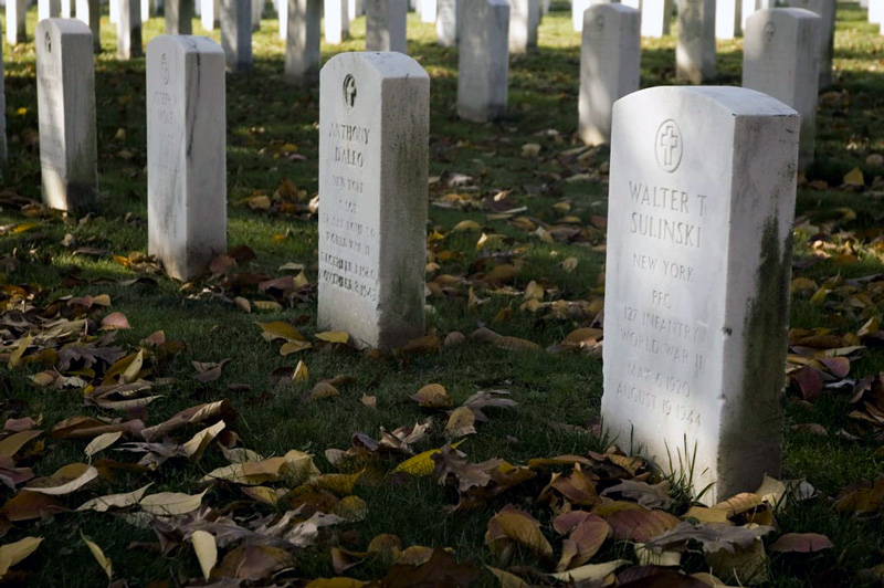 A tombstone in a National Cemetery.