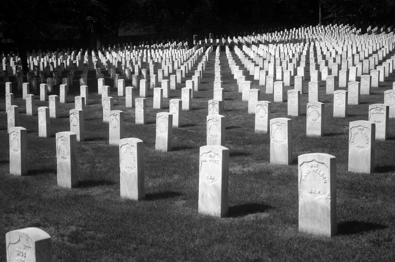 A vast expanse of tombstones in a United States National Cemetery, this one in Brooklyn.