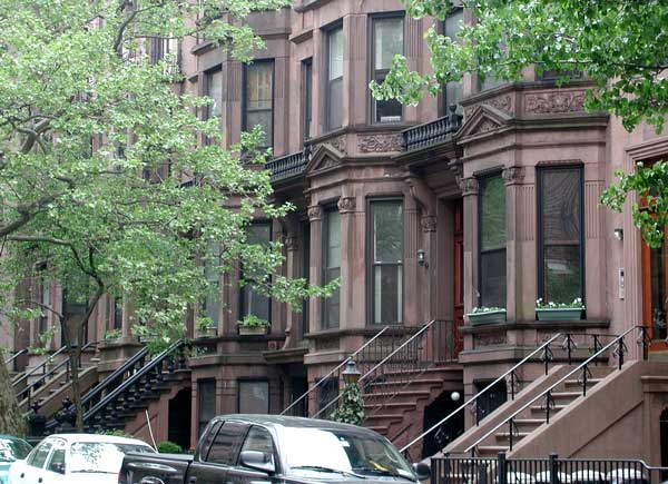 A row of
brownstones.