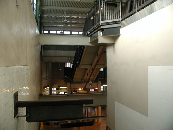Picture shows a
stairway and railings.